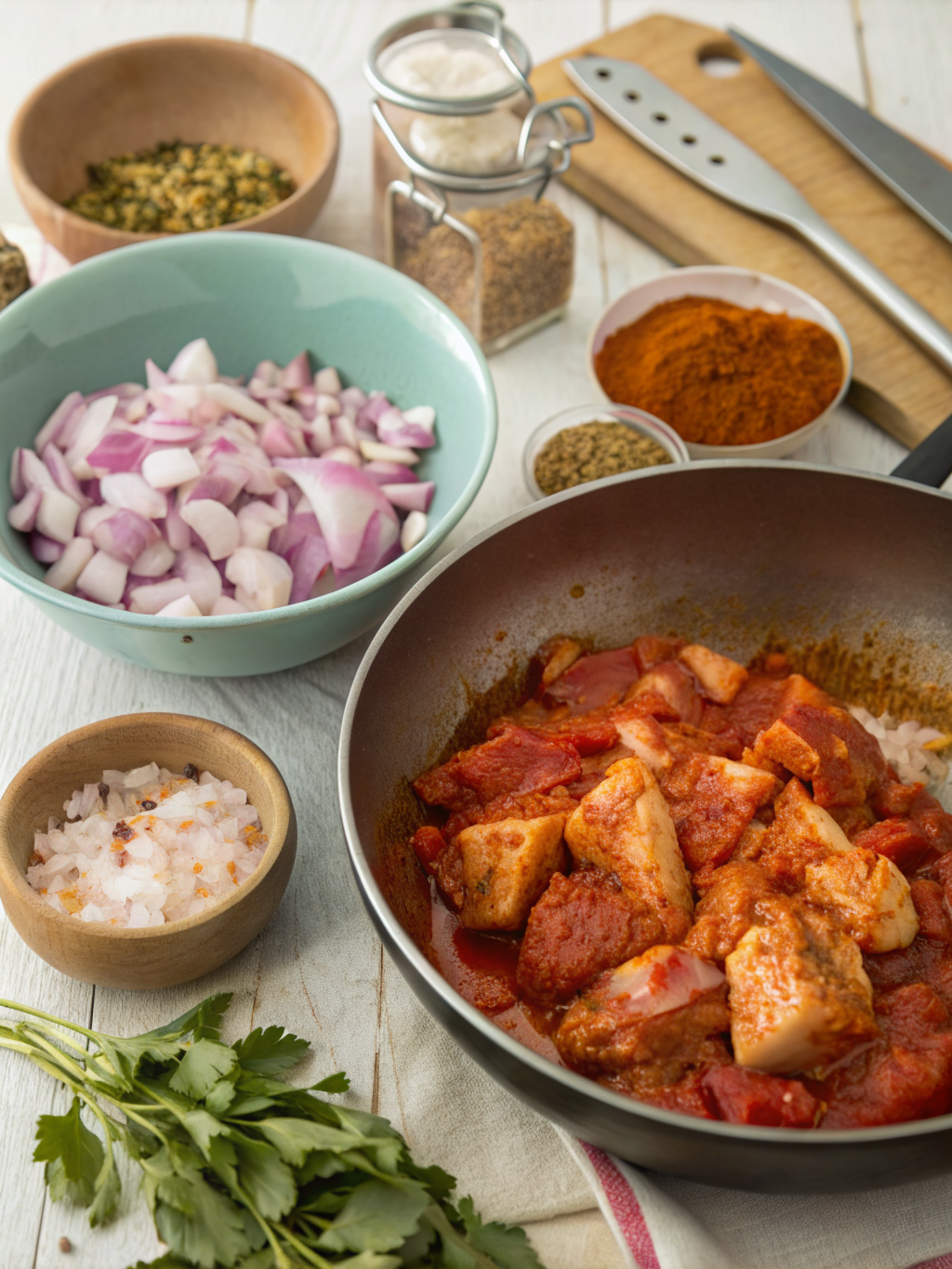 chicken vindaloo recipe preparing steps