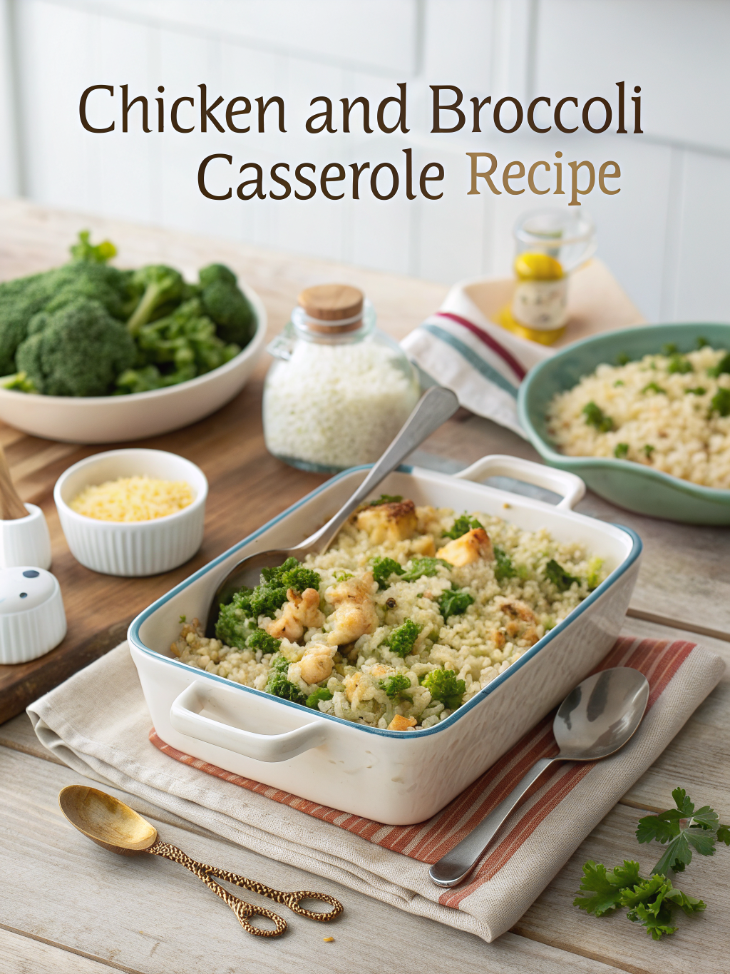 chicken and broccoli casserole recipe with rice preparing steps