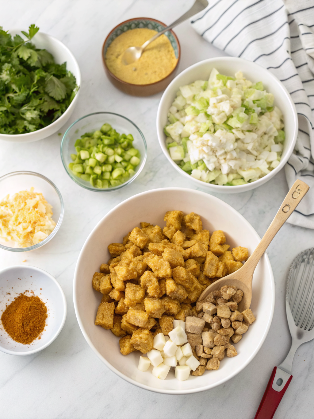 curry chicken salad recipe preparing steps