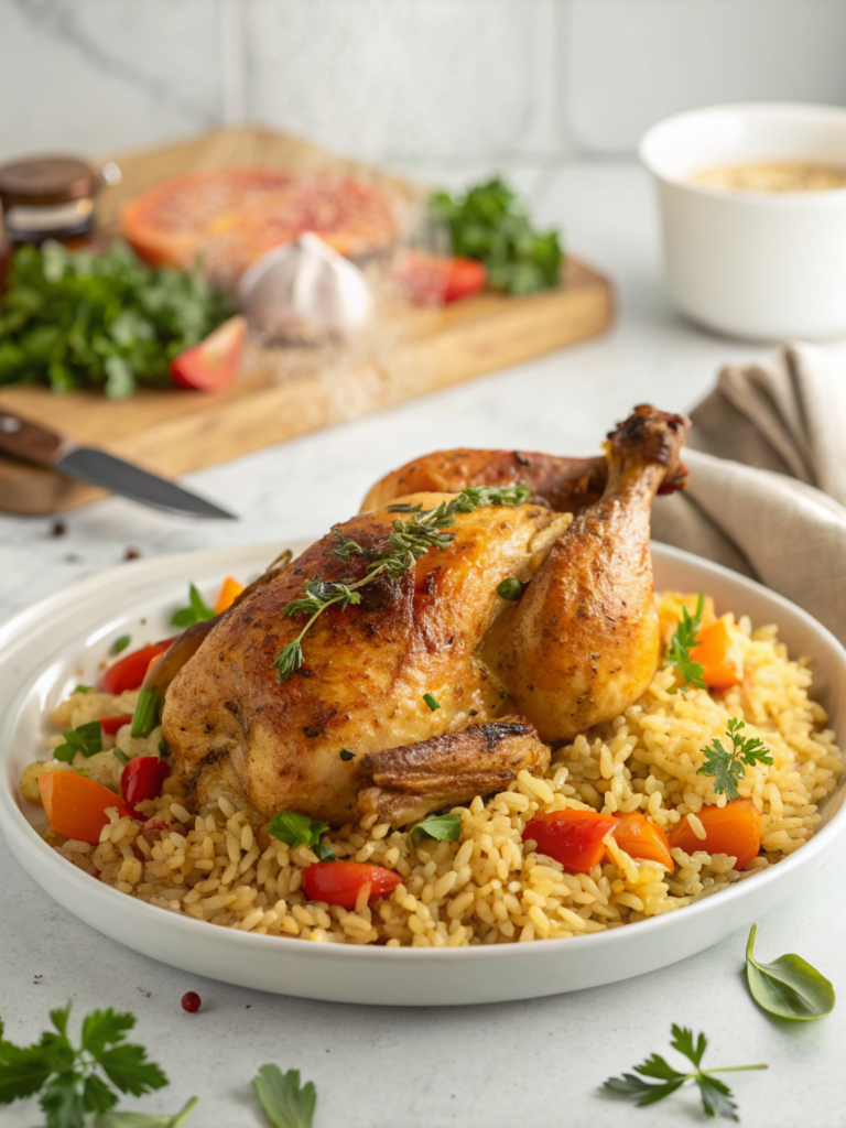 Best Baked Chicken And Rice Recipes in 1-Pan Mins