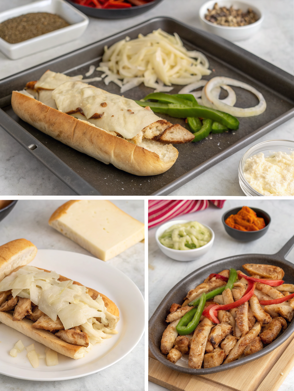 chicken philly cheesesteak recipe preparing steps