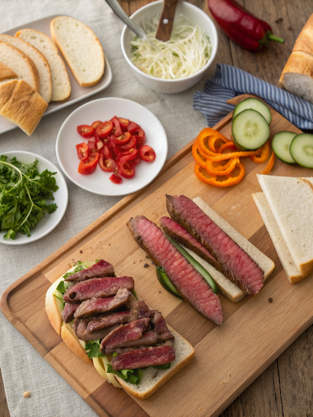 steak sandwich recipe preparing steps