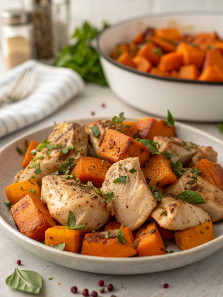 Best Chicken And Sweet Potato Recipe in 1-Pan Mins