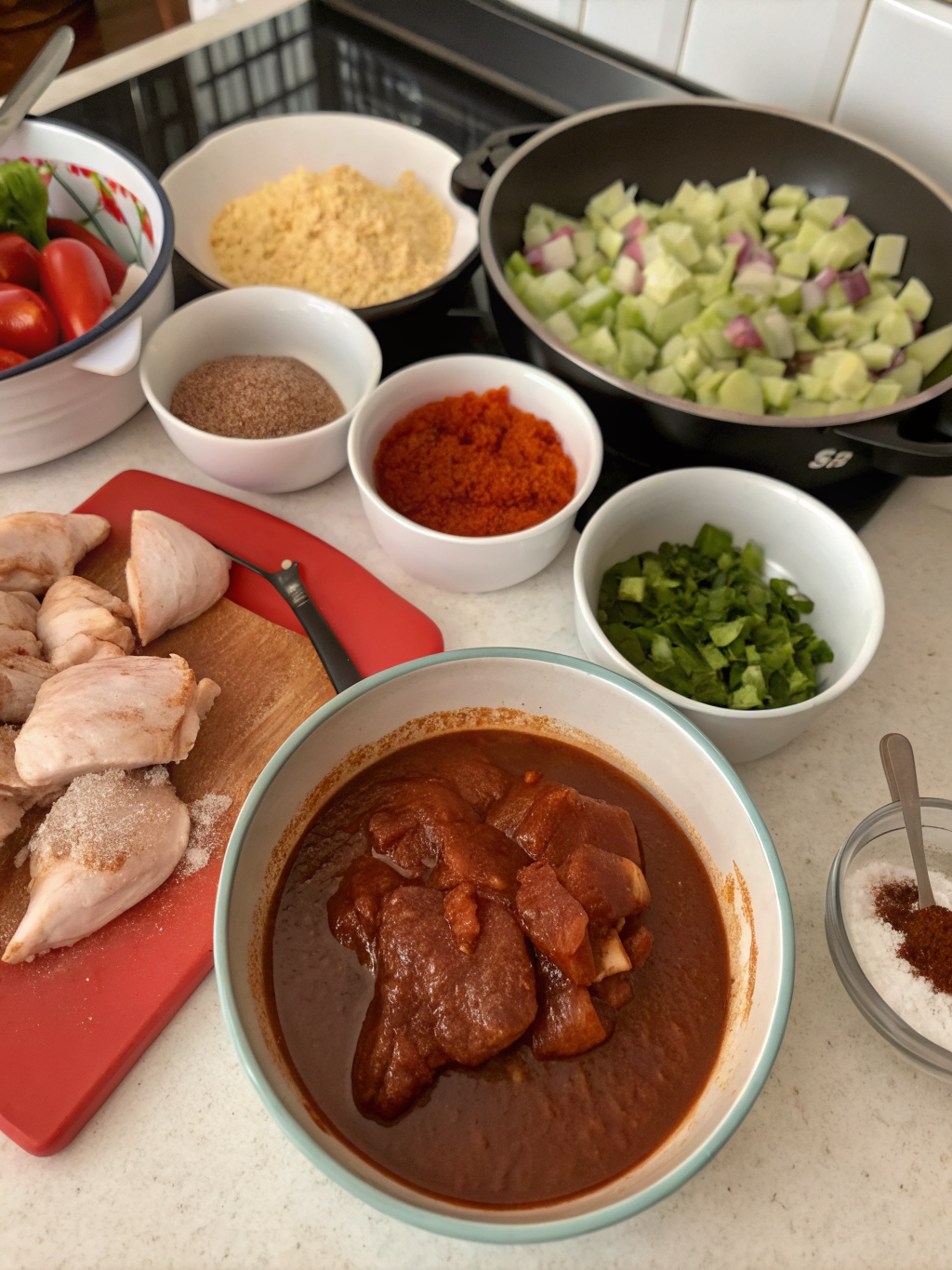 chicken mole recipe preparing steps