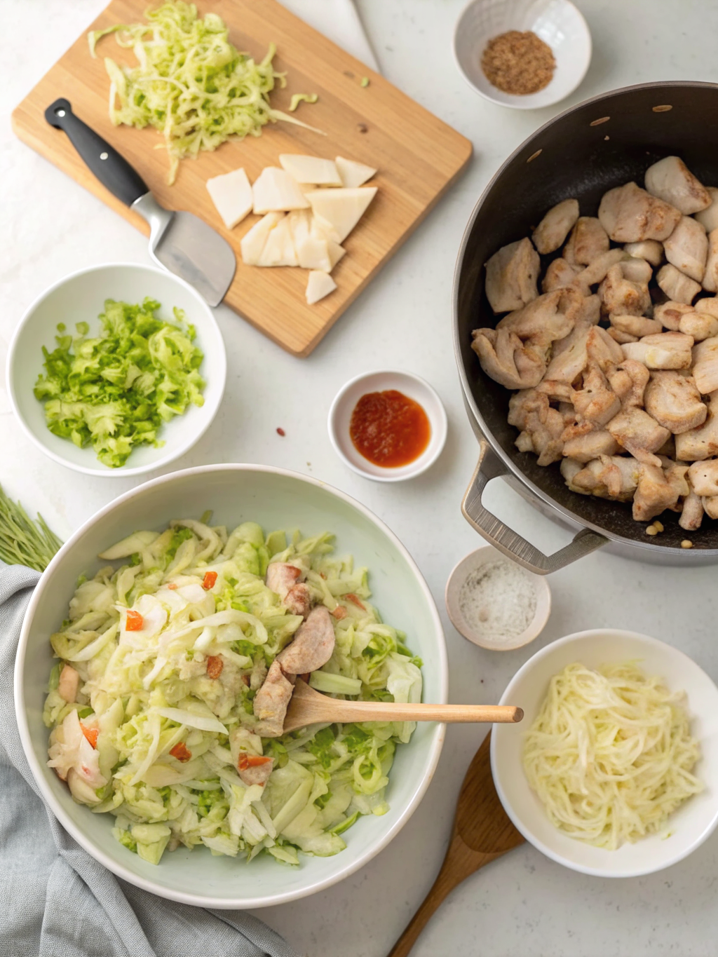 chicken and cabbage recipes preparing steps