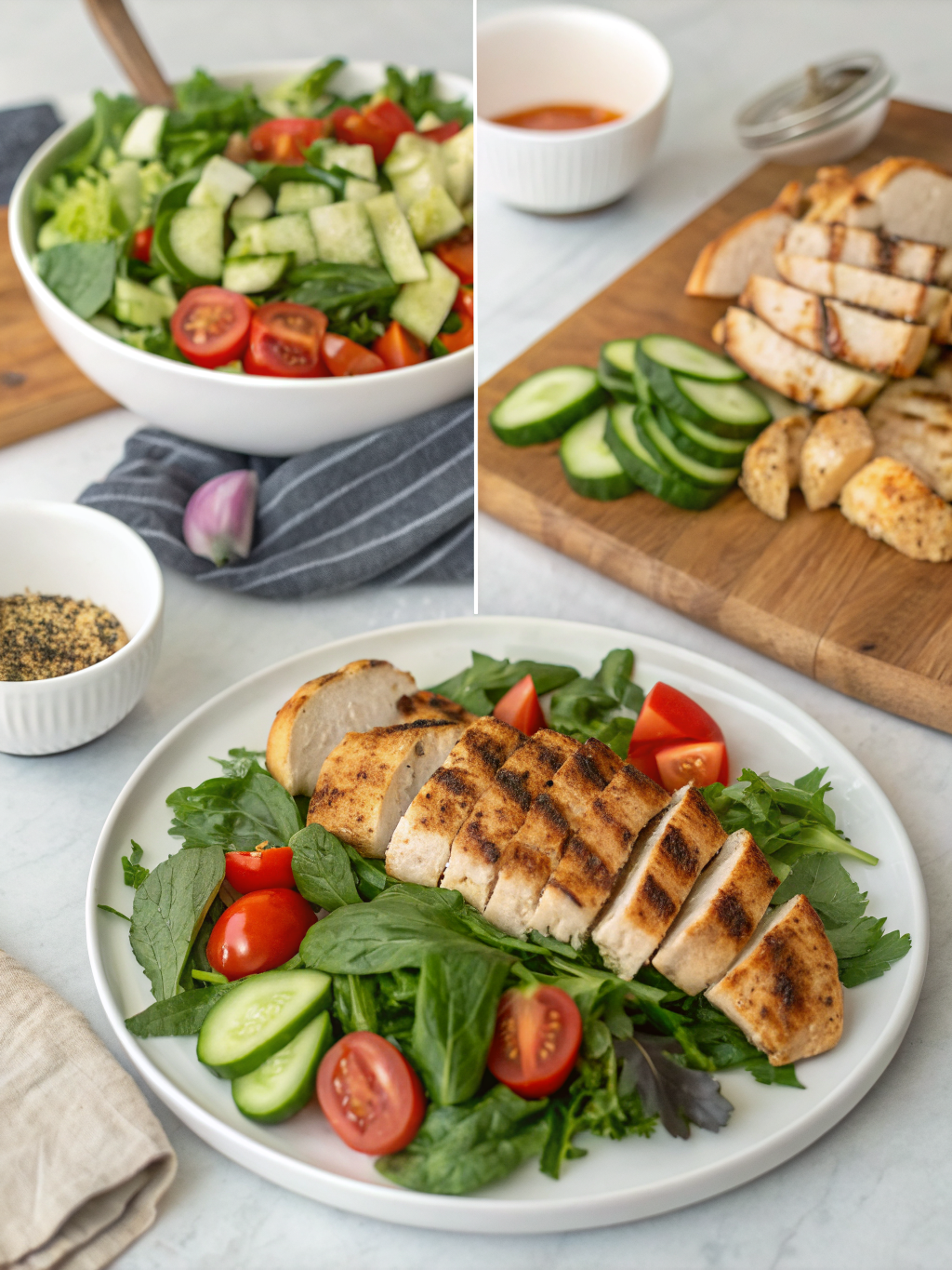 grilled chicken salad recipe preparing steps