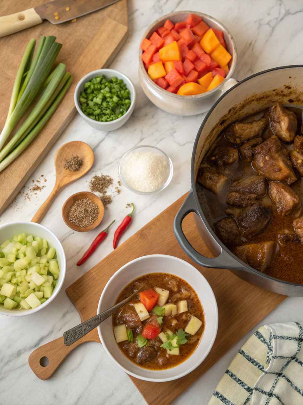 brown stew chicken recipe preparing steps