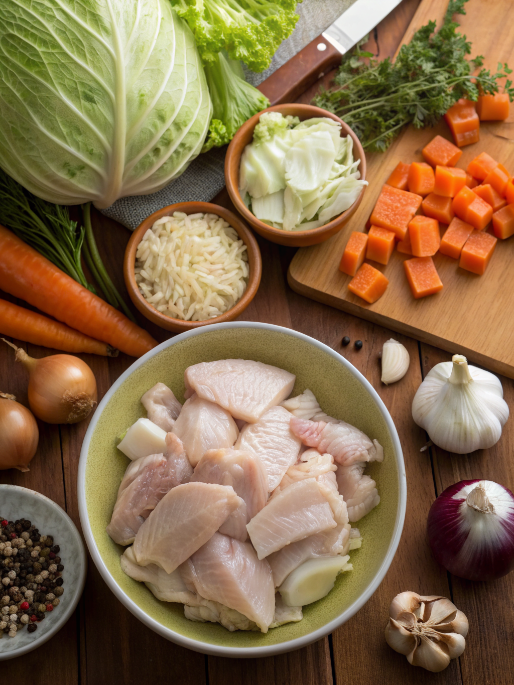 chicken and cabbage recipes ingredients