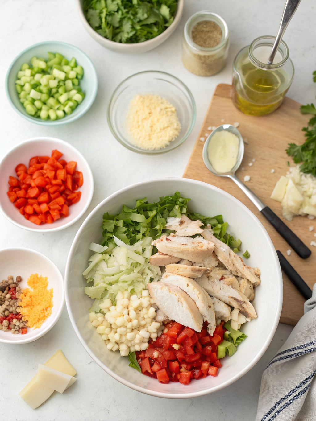 rotisserie chicken salad recipe preparing steps