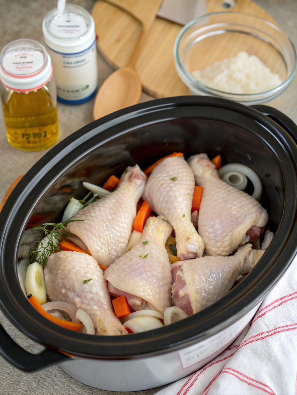 chicken legs in the slow cooker recipes preparing steps