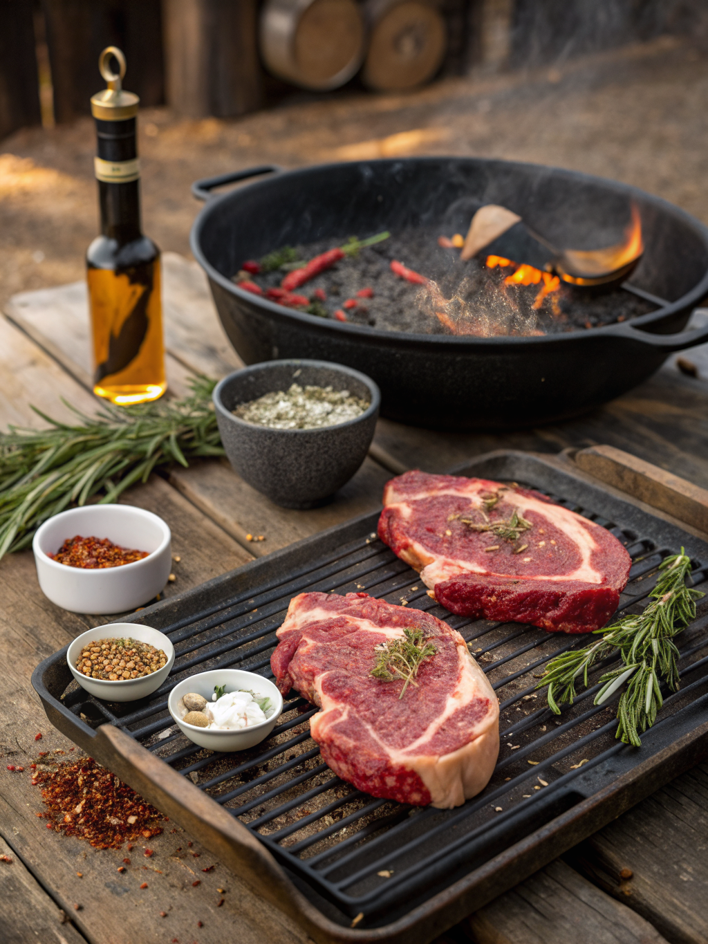cowboy ribeye​ preparing steps